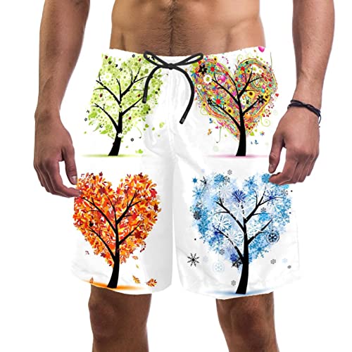 Maillots de bain hommes JDEZ : short de plage imprimé arbres