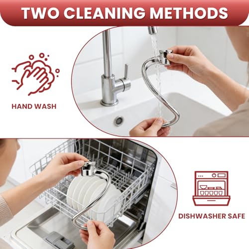 Image of Stainless Steel Spiral Dough Hook for KitchenAid 5Plus & 6 Quart Bowl-Lift Stand Mixer, Dough Hook Replacement for KitchenAid Professional 5 Plus, Pro 600 Series, KV25, KP26, Dishwasher Safe