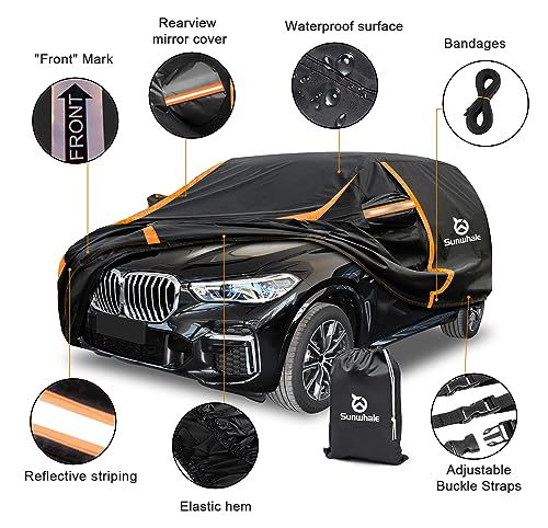 Sunwhale CAR-JPSUV Cover Waterproof All Weather For Suv Automobiles Uv Protection Snowproof Rain Sun Full Car Cover With Door Zipper Full Exterior Outdoor Car Cover Universal Fit Suv Up To 200’’ thumb #2