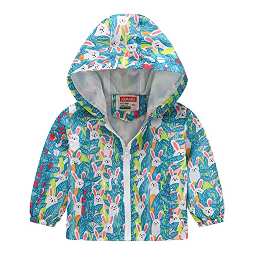 Toddler Boys Girls Cartoon Print Zip Jacket Hooded Trench Lightweight Kids Coats Windbreaker Casual Outdoor Outerwear (A-Green, 4-5 Years)