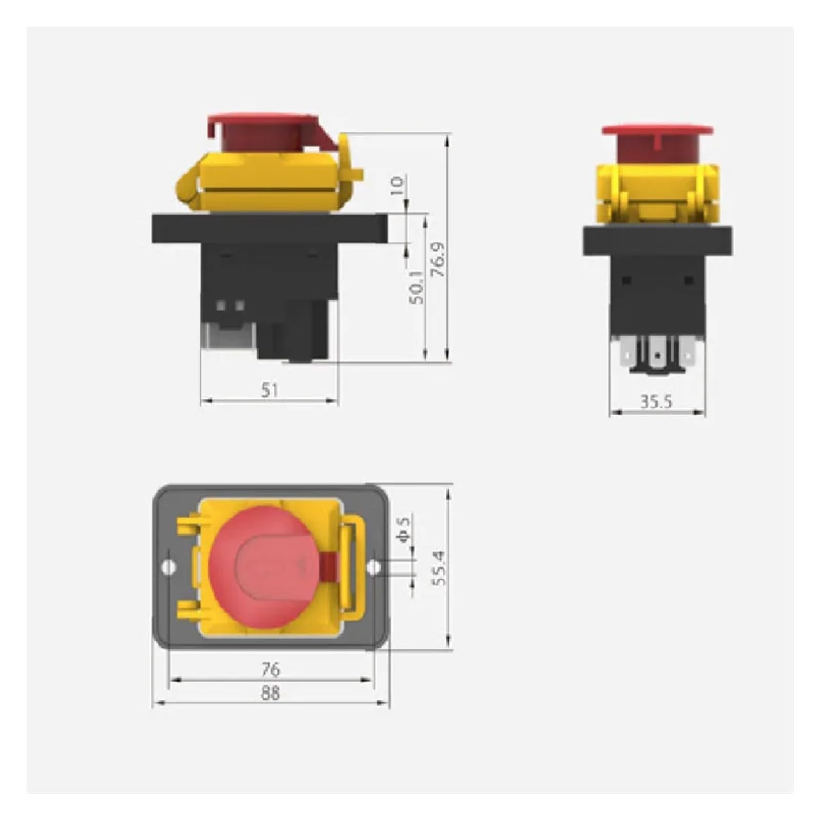 Interruptor electromagnético KJD18 de 5 Pines, CA 230 V, Interruptor magnético, Interruptor solenoide for Herramientas eléctricas y máquinas Herramienta.