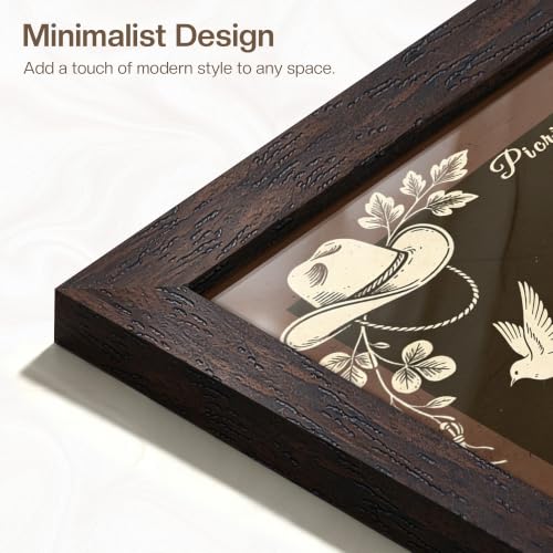 Image of Picrit 11x17 Picture Frame 3 Pack, Wall Mount Display, Walnut Wood Grain