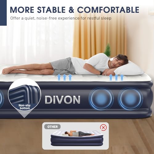 Air Mattress Full with Built in Pump,18''Raised Blow Up Mattress 2 Mins Self-Inflation/Deflation,Upgraded Thicker Inflatable Mattress,Air Bed with Storage Bag for Guests,Home,Camping,660 lbs Max