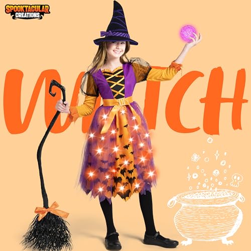 Disfraz de bruja con luces para niñas 3T miniatura 2