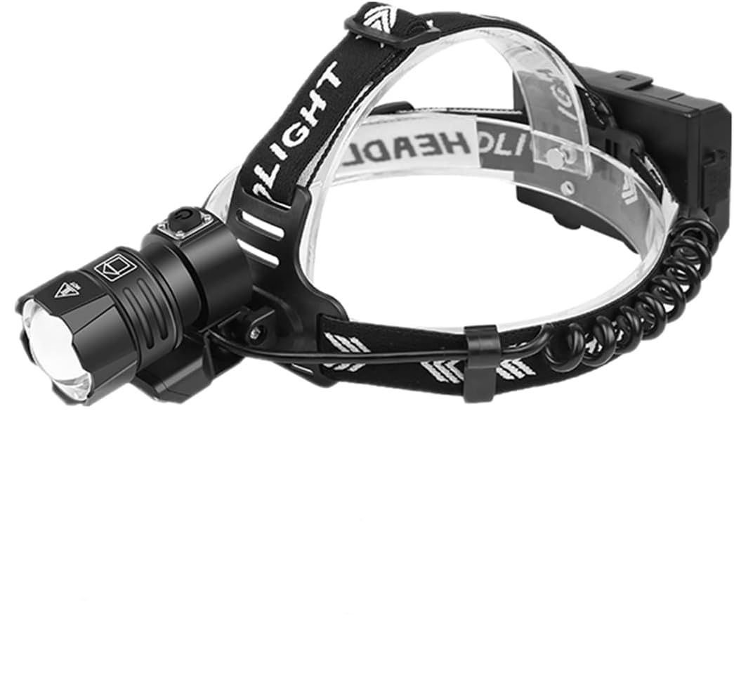 WINDFIRE Lampe Frontale Puissante avec Zoomable 4 Modes, USB Rechargeable étanche Torche Frontale Lampe de Casque Professionnelle pour Camping, Randonnée, Pêche
