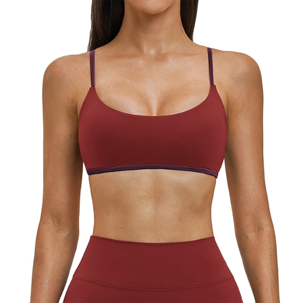 JPXJGT Yoga Sports Bra Adjustable Straps Workout Gym Running Fitness