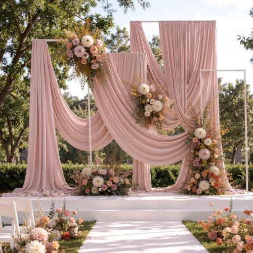 10 ft x 20 ft Dusty Pink Backdrop Curtains for Parties, Wrinkle Free Dusty Pink Photography Backdrop Drapes for Wedding Boys Birthday Baby Shower Bridal Shower Party