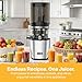 Kuvings AUTO10 Cold Press Juicer Silver - Hands-Free Electric Masticating Juicer Machine With 240W Motor - Very Quiet With 100 Oz Batching Hopper for Juice, Smoothies, Nut Milk, and Sorbets