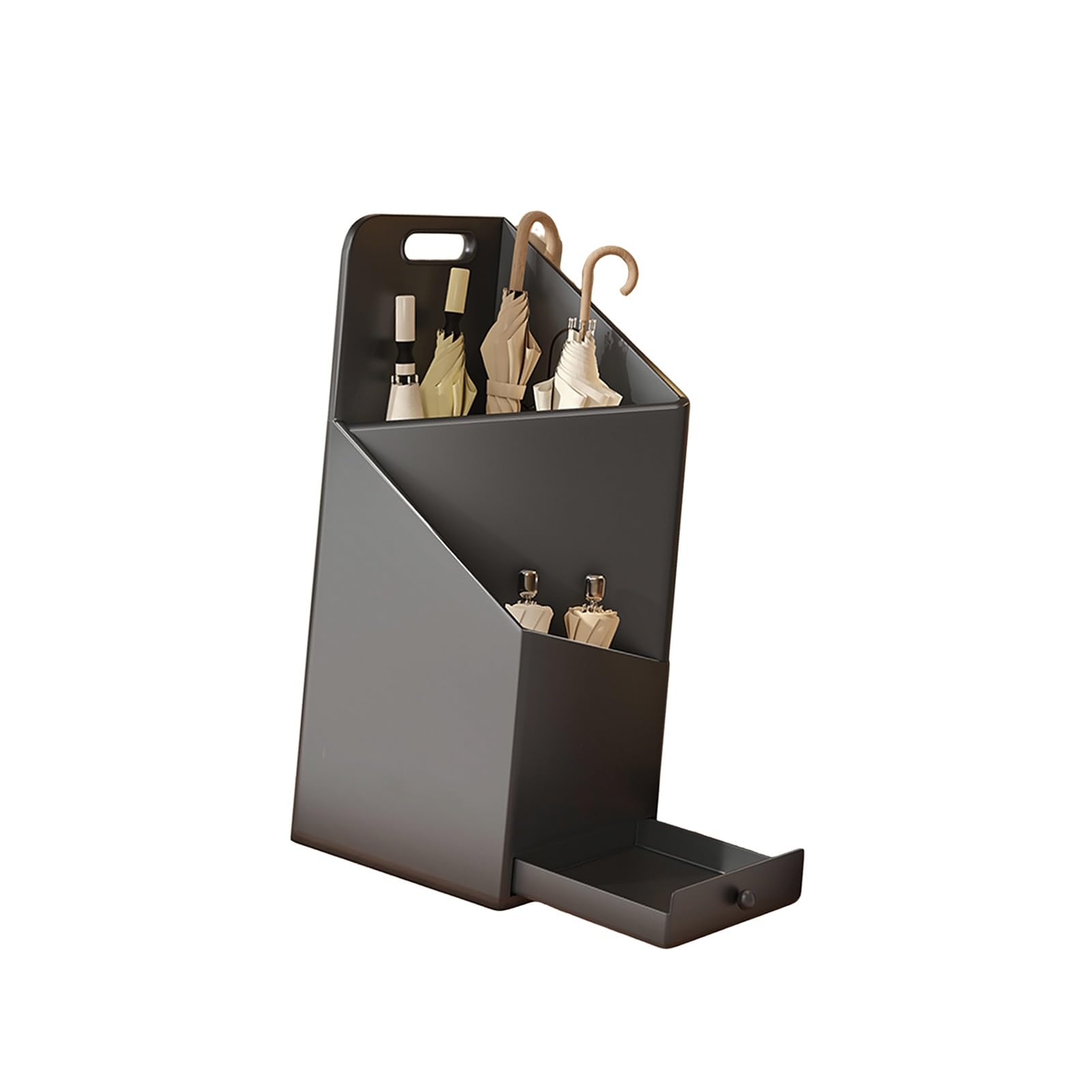 GHHVFEC Indoor Stand for Umbrellas with Drip Tray, Square Holder Organizer for Hallway Entryway Office