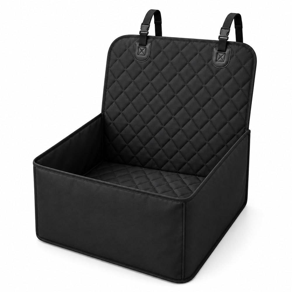 Weciau Dog Car Seat, 2-in-1 Waterproof Dog Booster Car Seat with Zippered Side Panels and Non-Slip Base, Washable Car Dog Bed, Puppy Car Seats for Small Medium Dogs and Cats