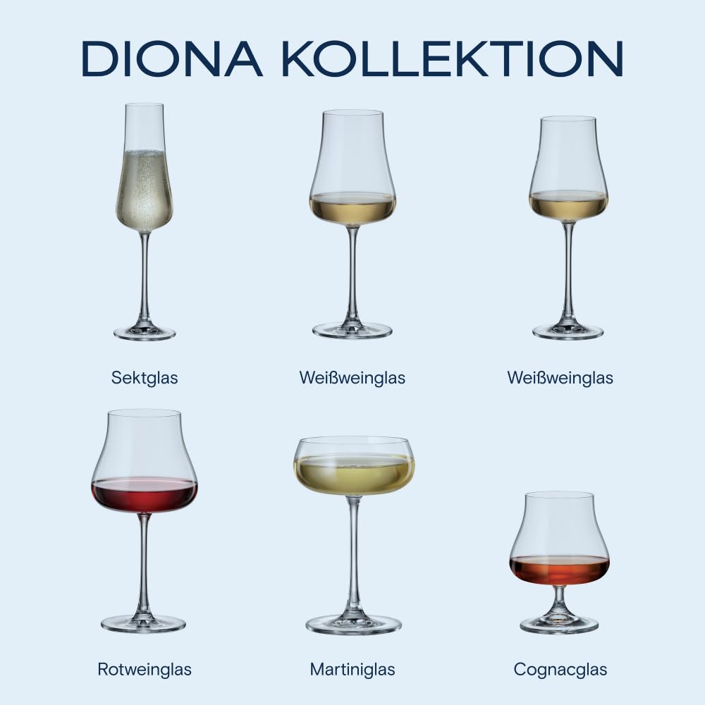 Crystal Bohemia Cognacgläser - 6er Set, je 575 ml, spülmaschinenfest, robust, kratzfest & bleifrei - Elegante Kristallgläser für Cognac, Brandy & edle Spirituosen - Ideal als Geschenk