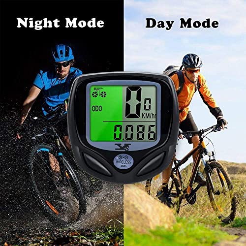 Bicycle Speedometer Odometer Wireless Cycling Computers Waterproof Cycle Bike Computer with LCD Display & Multi-Functions