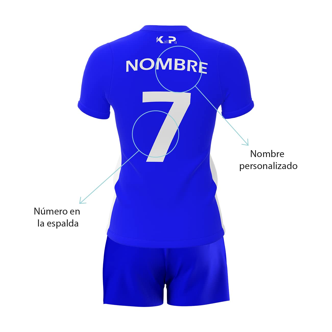 KALLPA Equipación Deportiva de Voleibol Personalizada. Unisex niños y Adultos. Camiseta y calzona. Personaliza con tu Nombre, Escudo y número