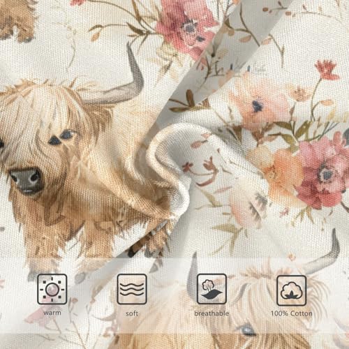 Boys' Exclusive Briefs Toddler Underwear 95% Combed Cotton Boxerbriefs 2T Highland Cow and Floral 383