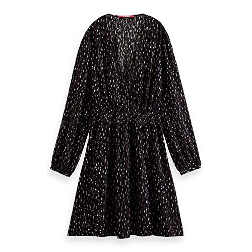Scotch & Soda Maison Women's Wrapped Short Casual Dress, Ikat Rain 5458, 36