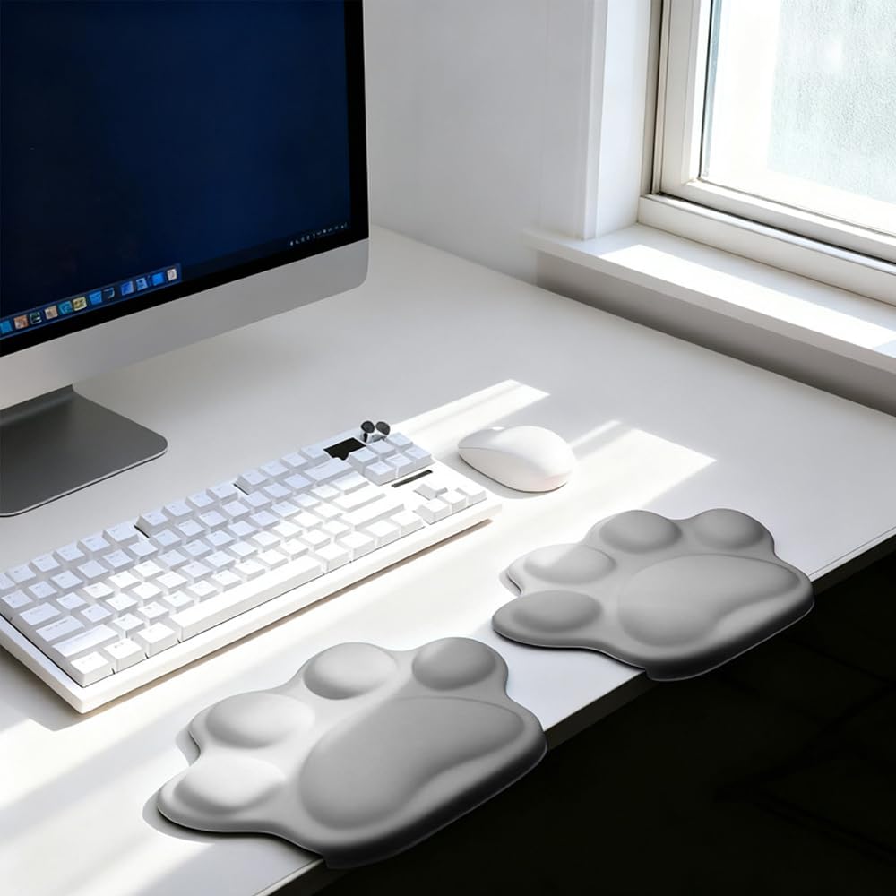 lomonmen Armauflage Schreibtisch,2 Stück L-förmige Schreibtisch Handgelenk Ellenbogenstütze,Ergonomische Anti-Slip Armlehnenkissen Schreibtischkante für Zuhause und Büro Gaming