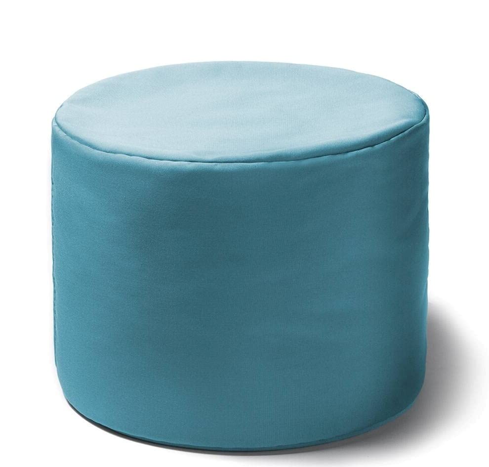 Simple and Elegant Round Ottoman Perfect for Indoor and Outdoor, Light Blue Shade, 21 Inches H X 19 Inches W X 19 Inches L, Traditional Style | All Season Pretty Sky Shade, Fade and Weather-Resistant