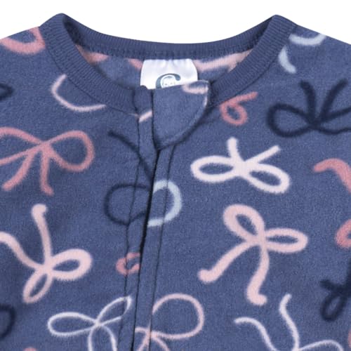 Image of Gerber Baby Girl & Toddler 2-Pack Loose Fit Fleece Footed Pajamas