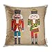 Poszewka na poduszkę - retro dwa kolorowe dziadek do orzechów Boże Narodzenie dekoracyjna poszewka na poduszkę dekoracja domu kwadratowa (50 x 50 cm) poszewka na poduszkę