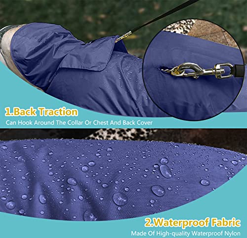 PETCUTE Dog Raincoat Large Pet Waterproof Coat Rain Jacket for Dogs with Hood,Ultra-Light Dog Hooded Raincoat Jacket for Dogs,Adjustable Dog Raincoat Jacket with Reflective Strip,Collar & Harness Hole - Image 4
