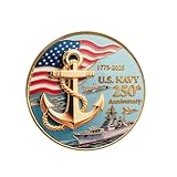 Military Challenge Coin, Marine Corps 250th Anniversary Commemorative Gift, USMC Collectible for Veterans, Active Duty Personnel