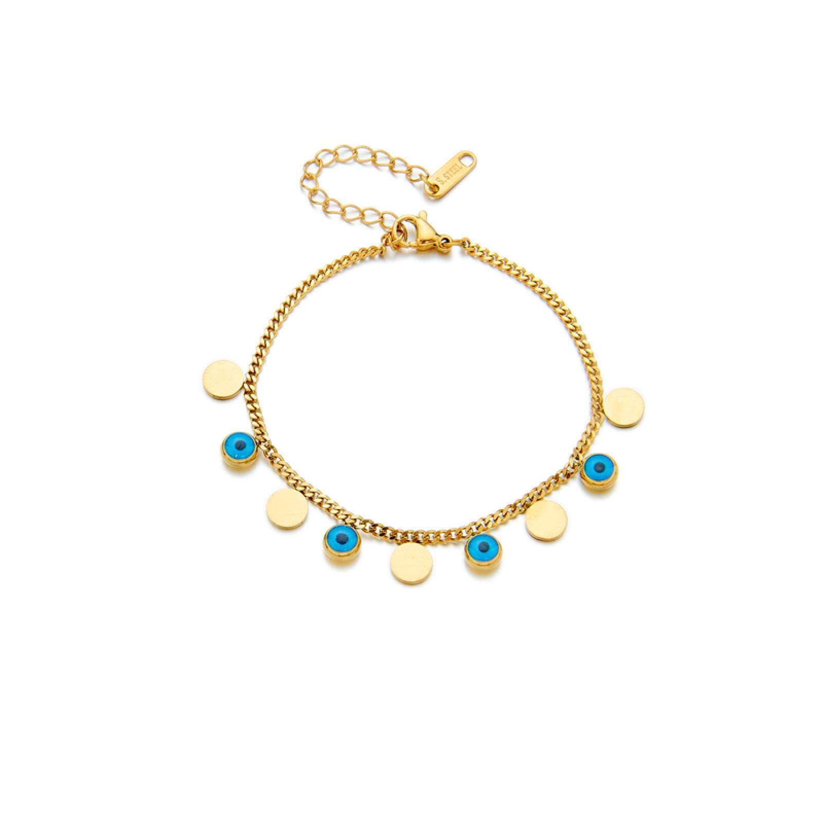 MOCHAMIK Pulseras Mujer Señora Pulsera Niñas Regalo Patrón De Ojo Azul para Fiesta Vintage