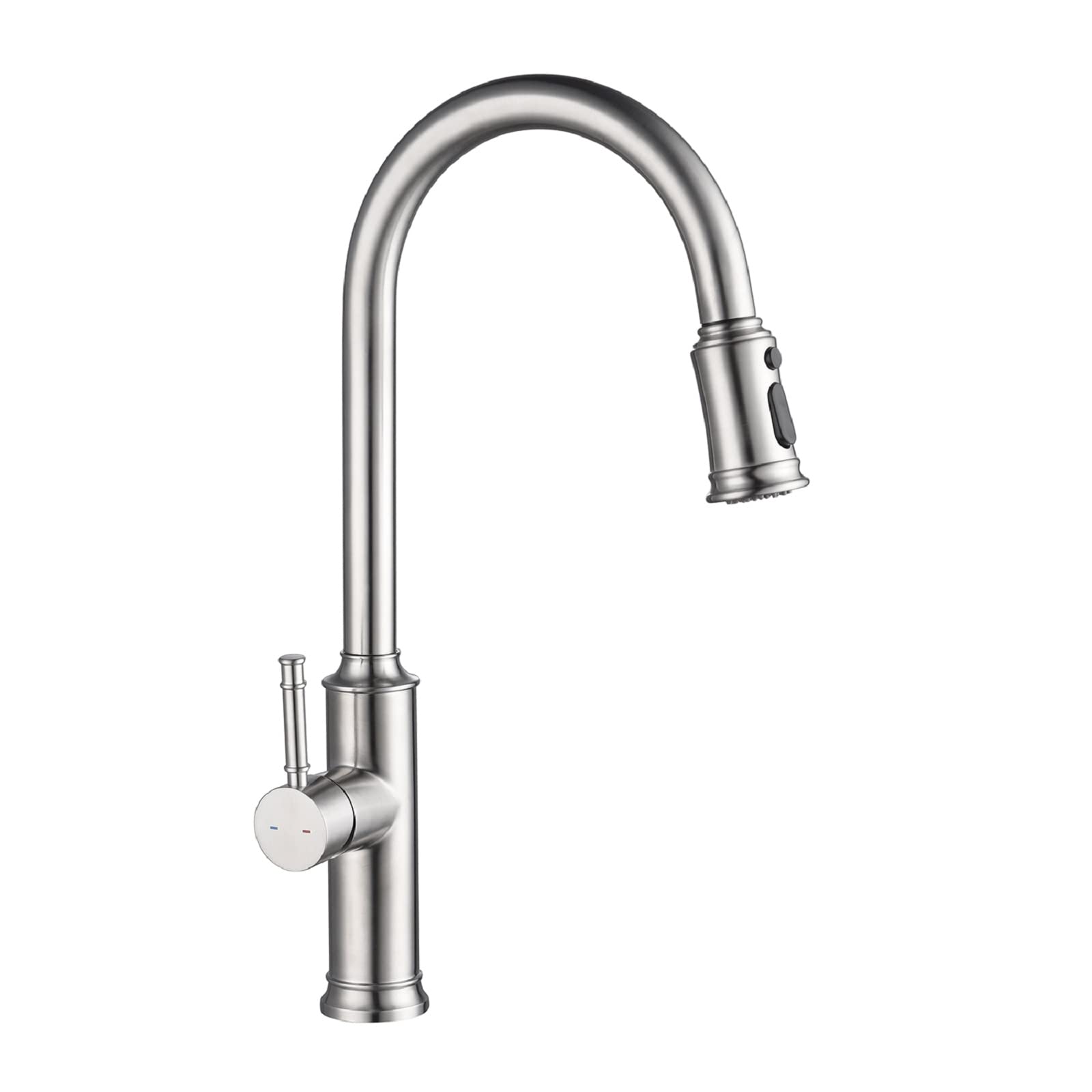Robinet en acier inoxydable brossé avec douchette extractible pour buanderie et bar