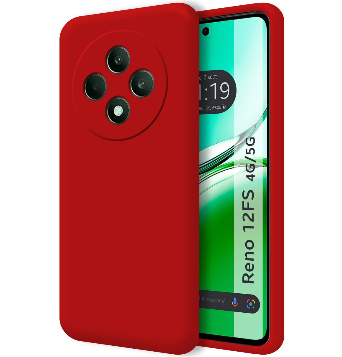 Red Ultra Soft Liquid Silicone Skin Case Cover For Oppo Reno 12FS 4G / 12 FS 5G