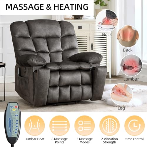Sillón eléctrico reclinable plegable gris oscuro miniatura 3