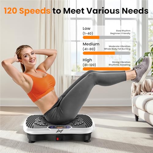 Image of AXV Vibration Plate Fitness Platform Exercise Machine Vibrating Shaking Full Body Shaker Workout Vibrate Stand Shake Board Sport for Weight Loss Fat Burner for Gym Home Office