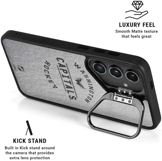 Skinit Kickstand Phone Case Compatible with Galaxy S25 Ultra - Officially Licensed NHL Washington Capitals Black Text Design