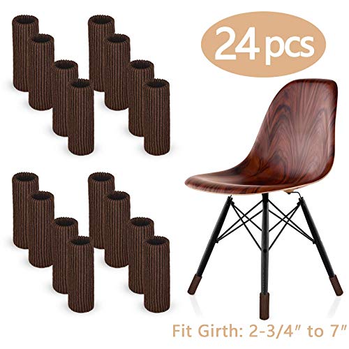 LimBridge 24pcs Chair Socks, Elastic Wood Floor Furniture Chair Leg Feet Protectors Covers
