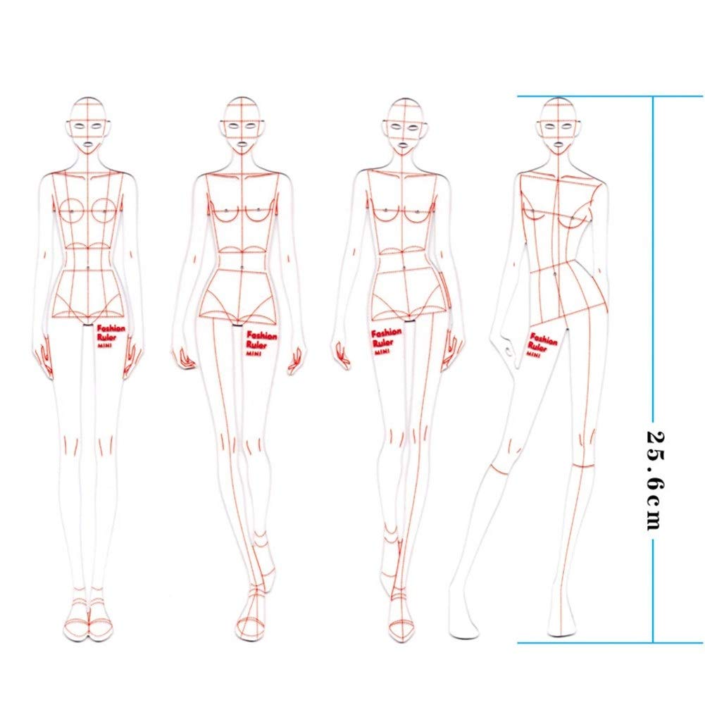 Regla MéTrica de PláStico, Plantilla de Moda Regla Mujer Humano Dinámica Curva Francesa Ropa Humanoide Patrón de Medición Reglas de Curva Francesa para Costura Reglas de Costura