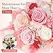 MAMAMIKO Preserved Flowers Bouquet 4 Roses - Pink Roses & Flowers for Delivery, Long-Lasting Real Roses Forever, Anniversary Birthday Valentine Gifts for Women Mom Grandma Her Wife Girlfriend