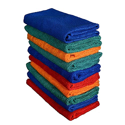 Kingsway Multi-Purpose Microfiber Cleaning Cloth for Car, Home & Office, 250 GSM, Size: 40x40 cm, Pack of 10 Piece