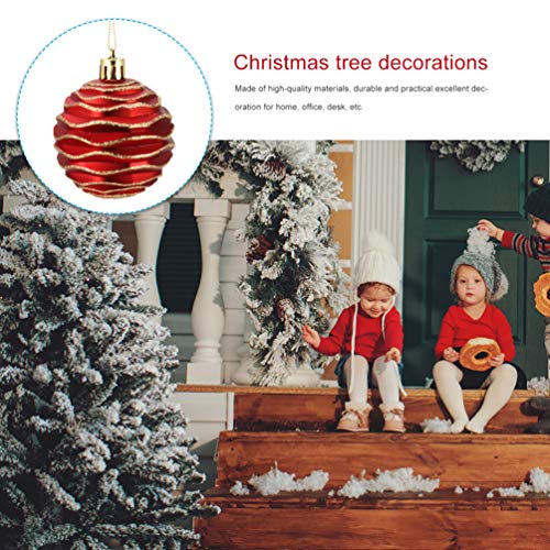 STOBOK Vermelho Dourado Bola de Natal Pendurada Enfeites para Ãrvores de Natal Pendentes Decorativos