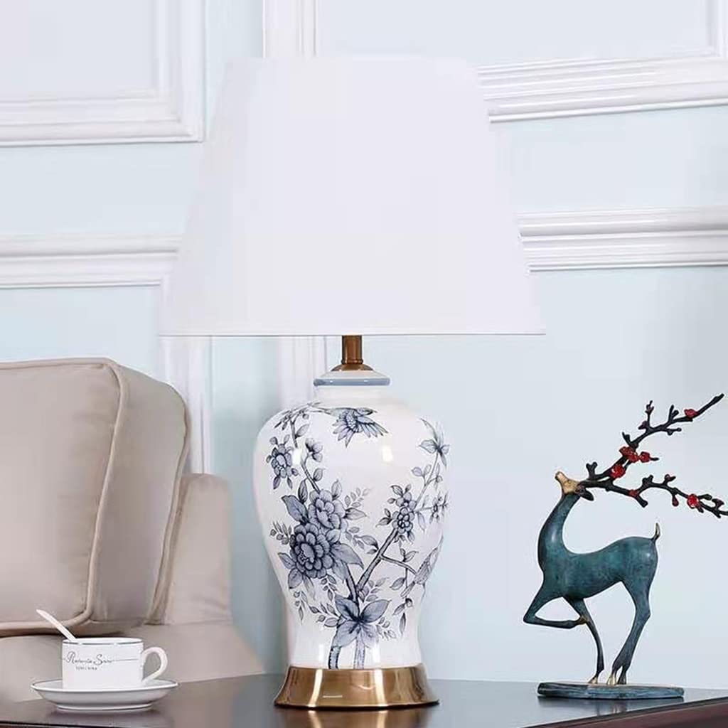 LAMPADAIRE-Blanche Fantasy Lampe De Chevet Orientale En Céramique Blanche Pour Chambre