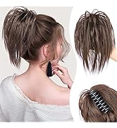 HMD Messy Bun Hair Piece Claw Clip Hair Bun Wavy Curly Chignon Hair Bun for Women Extensions Tous...