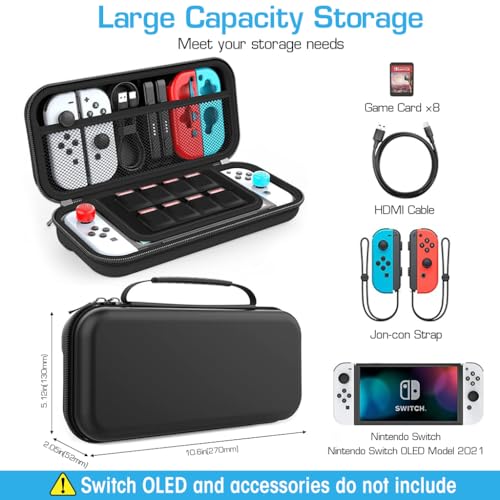 Carrying Case for Switch Gamepad, Organizer Bag for Switch/Switch OLED with 8 Games, Anti-Scratch EVA Storage Bag for Switch Carrying Case Accessories 3 51hitDwM7rL