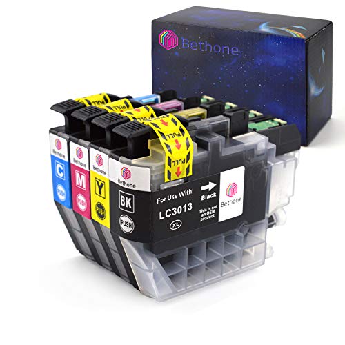 Bethone Compatible Ink cartridges for Brother LC3013 LC3011, Compatible with Brother MFC-J491DW, MFC-J690DW, MFC-J895DW, MFC-J497DW Printer (1 Black, 1 Cyan, 1 Magenta, 1 Yellow)