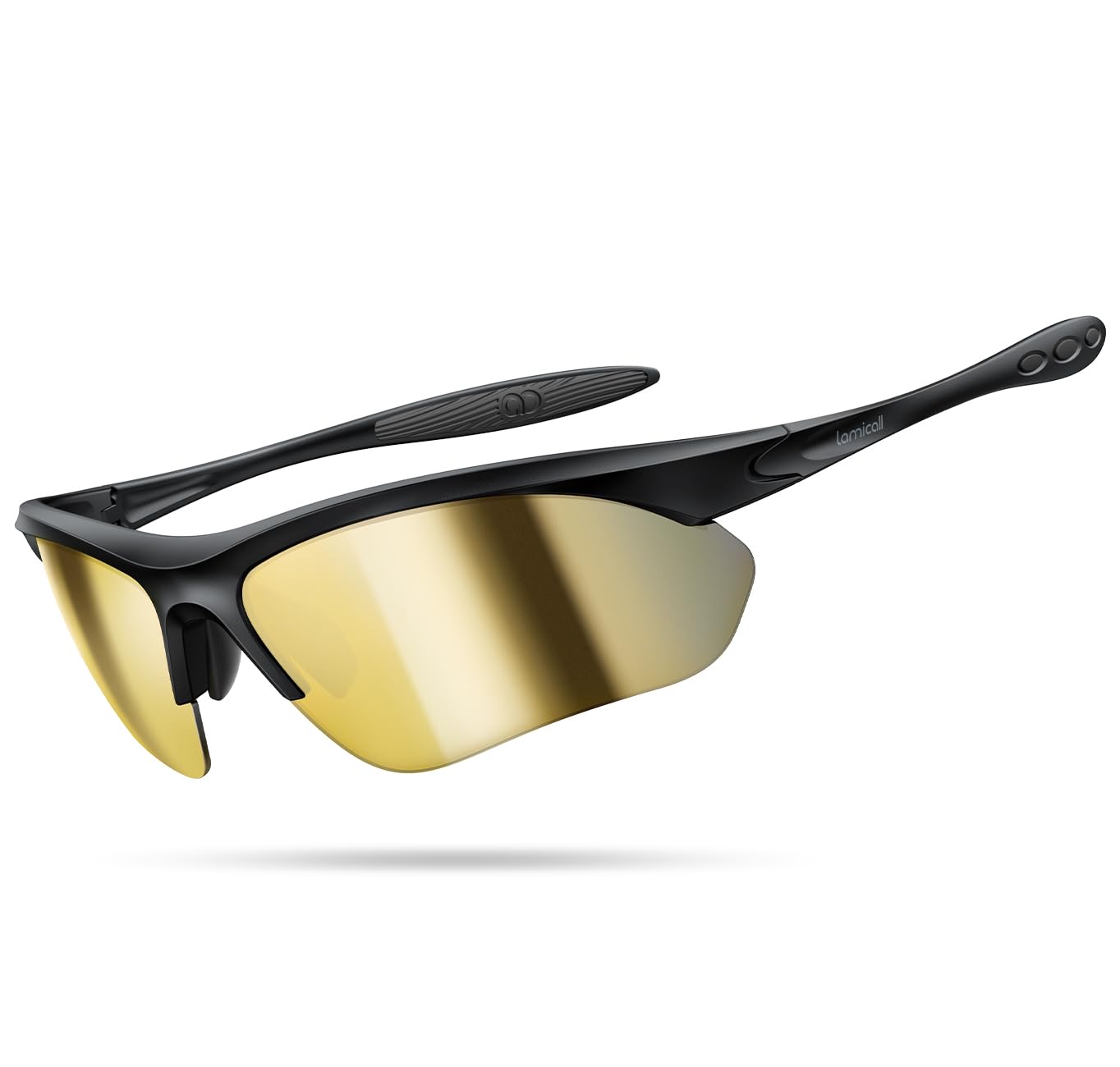 Lamicall Sportbrille Herren, Fahrradbrille Damen Sonnenbrille - [22g Ultraleicht & Multifunktional] Polarisierte Schnelle Brille mit UV400 Schutz, TR-90 Sport Brille für Fahrrad, Laufen, Autofahren