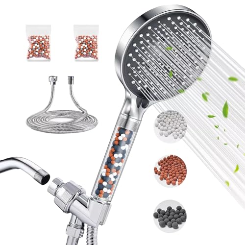 La Mejor Recopilación de Duchas y componentes de la ducha los más recomendados. 47 Regaderas para Baño, BAKEWAY Cabezal de Ducha de Mano con Filtrado, Regadera para Baño Ducha, Cabezal de Ducha Ajustable con 6 Modos, Cabezal de Ducha con Manguera Doporte y 2...