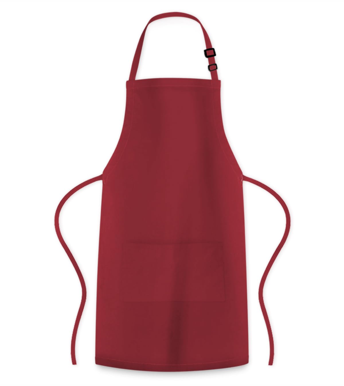 Tablier de cuisine réglable 100% polyester résistant aux gouttes d'eau avec sangle réglable, poches et longues attaches