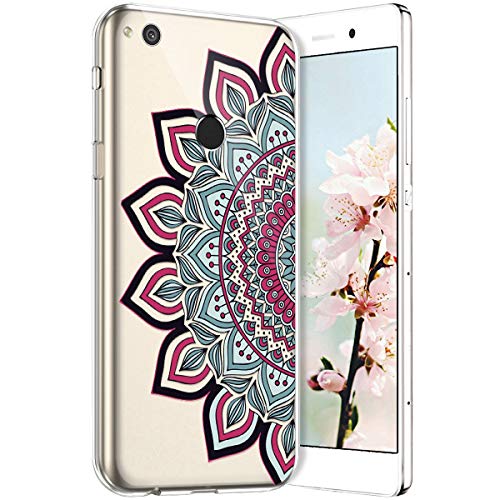 Robinsoni Case Compatible with Huawei P8 Lite 2017 Cover Transparent Huawei P8 Lite 2017 Case Silicone TPU Soft Case Clear Rubber Cover Ultra Soft Crystal Flexible Case Ultra Thin Buhhda Flower Cover