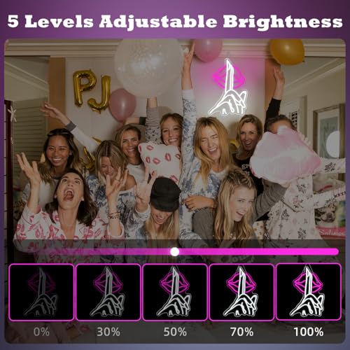 Image of Lips Neon Sign Shh Gesture Led Neon Lights for Wall Decor USB Powered Chic Neon Lips Light Signs for Bedroom Home Bar Man Cave Beer Cafe Birthday Party Decorations Gifts