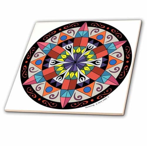 3dRose LLC ct_23186_4 Hex Sign 1 Pennsylvania Dutch Luck Protection Symbol Ceramic Tile, 12-Inch