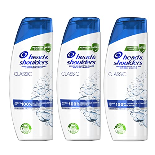 Head & Shoulders Classic Anti-Schuppen-Shampoo, bis zu 100% der Schuppen entfernt, klinisch erwiesen, dermatologisch getestet, 3 x 500 ml