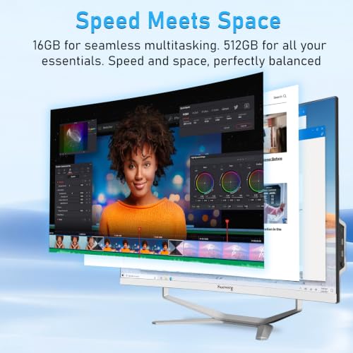 Image of suevery 27Inch Curved All-in-One PC Core I7 Desktop Computer