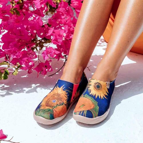 Image of UIN Women's Casual Loafers Travel Painted Walking Slip On Lightweight Comfortable Canvas Fashion Sneakers