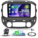 4G+ 128G Upgrade Car Radio for Chevy Colorado GMC Canyon 2015-2019, 9 inch Double Din Car Stereo with Wireless Carplay and Android Auto Mirror Link, Bluetooth WiFi GPS SWC Backup Camera EQ FM/RDS